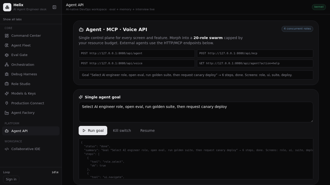 Agent API — orchestrator tools for your stack